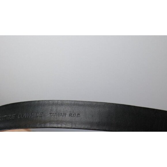 HENRY GRETHEL WOMEN'S BLACK GLAZED ANTIQUE COWHIDE LEATHER BELT - 3/4" - SIZE 32 - Picture 8 of 11